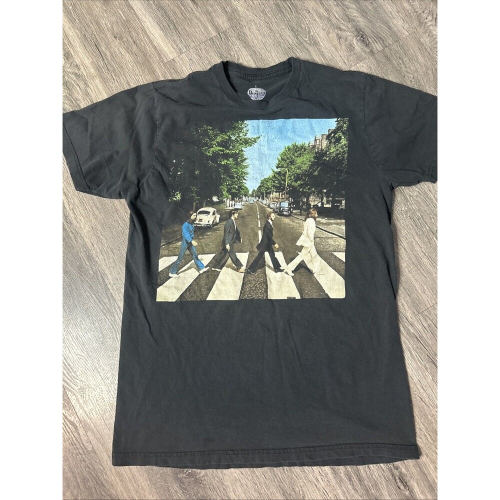 The Beatles Shirt Mens Large Black Abby Road Graphic 2013 Apple Black Cotton Tee